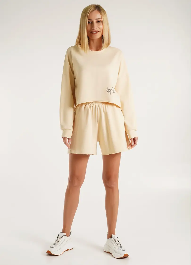 Шорти бавовняні з необробленим краєм STREET STYLE 4204/180 beige (бежевий)