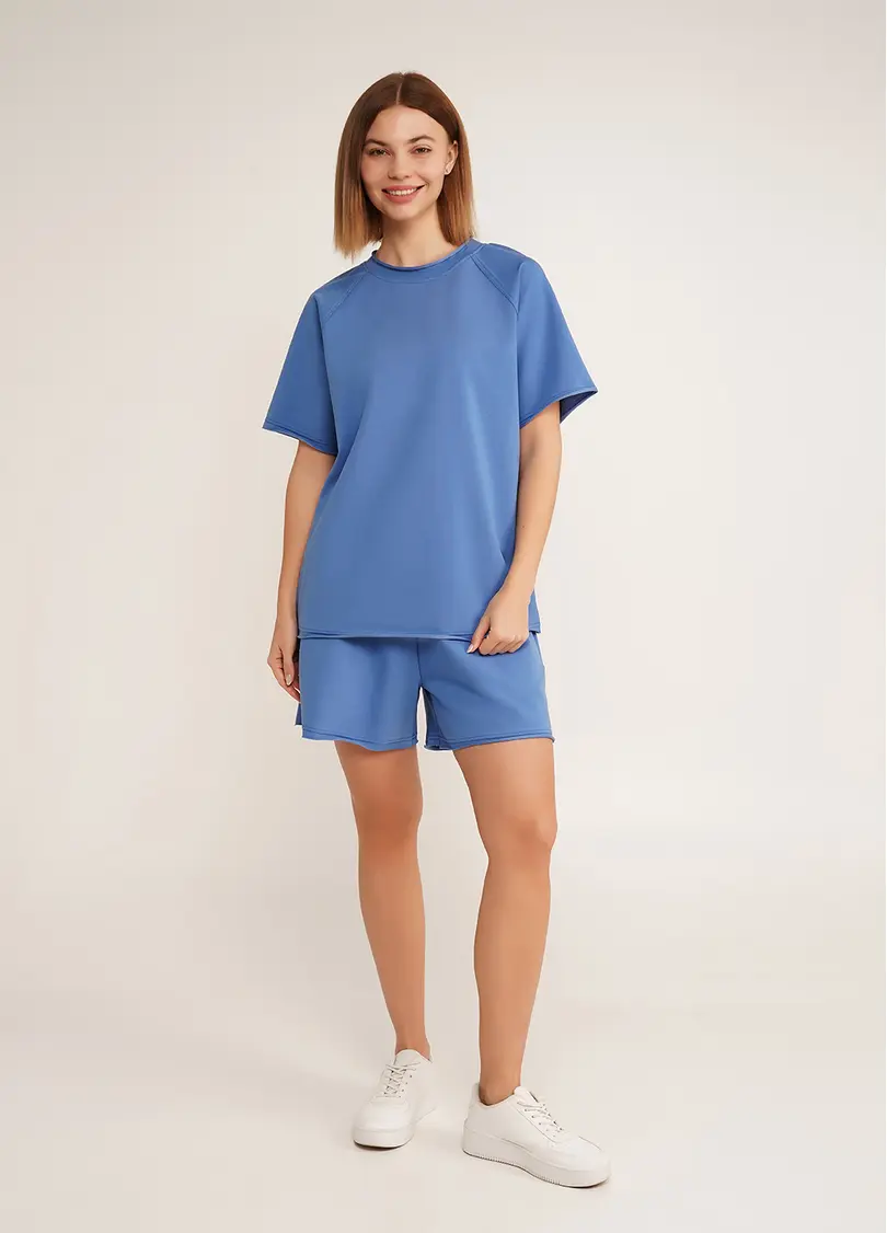 Шорти бавовняні з необробленим краєм STREET STYLE 4204/180 dark blue (синій)
