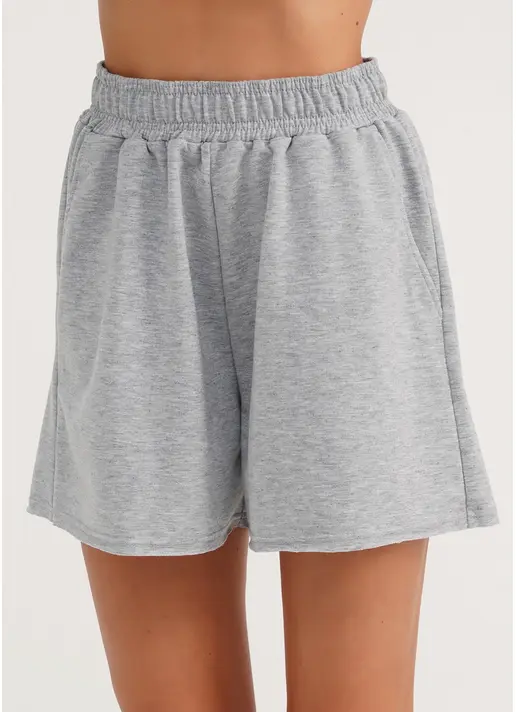 Шорти бавовняні з необробленим краєм STREET STYLE 4204/180 light grey melange (сірий)
