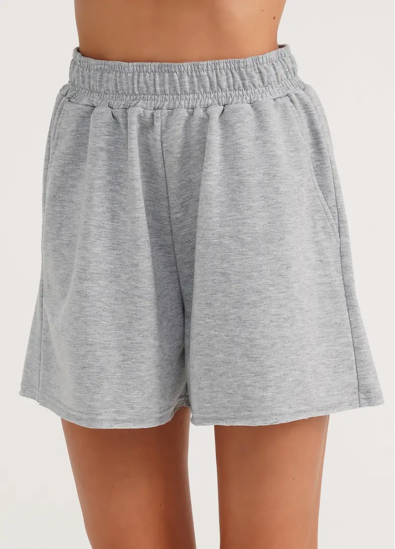 Шорти бавовняні з необробленим краєм STREET STYLE 4204/180 light grey melange (сірий)