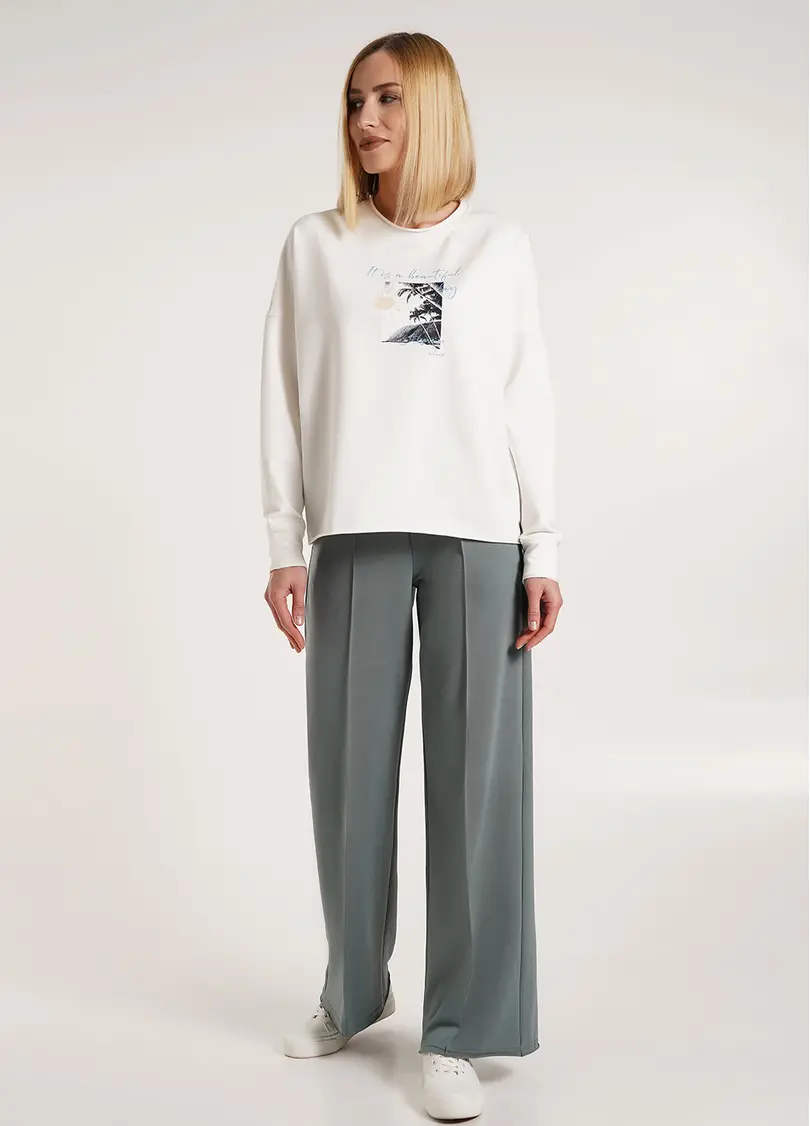 Спортивні штани широкі STREET STYLE 4306/180 dark mint (зелений)