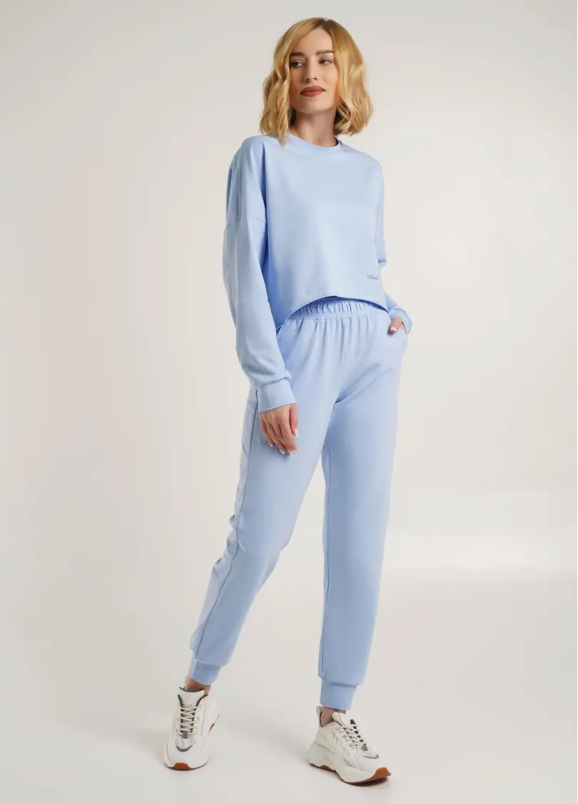 Штани з двохнитки на манжетах STREET STYLE 4322/180 blue (блакитний)