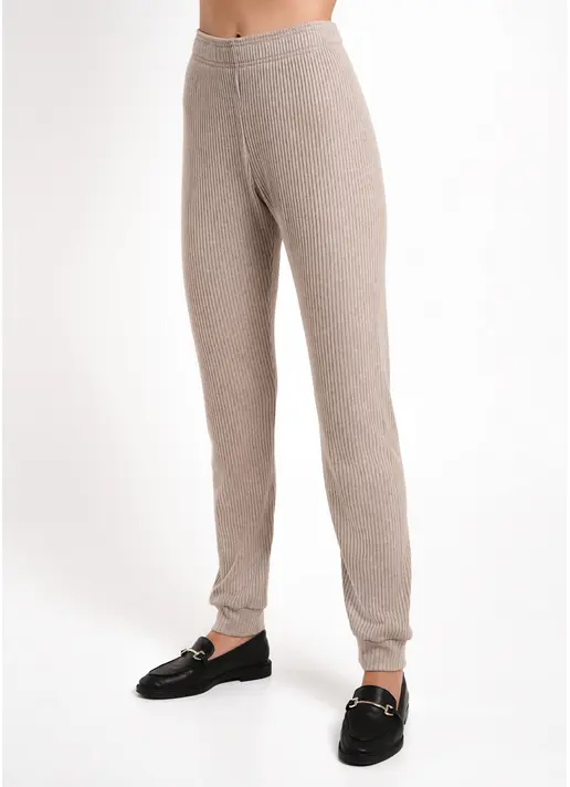 Штани на манжетах рубчик WARMLY TOUCH 4308/150 dark beige (бежевий)