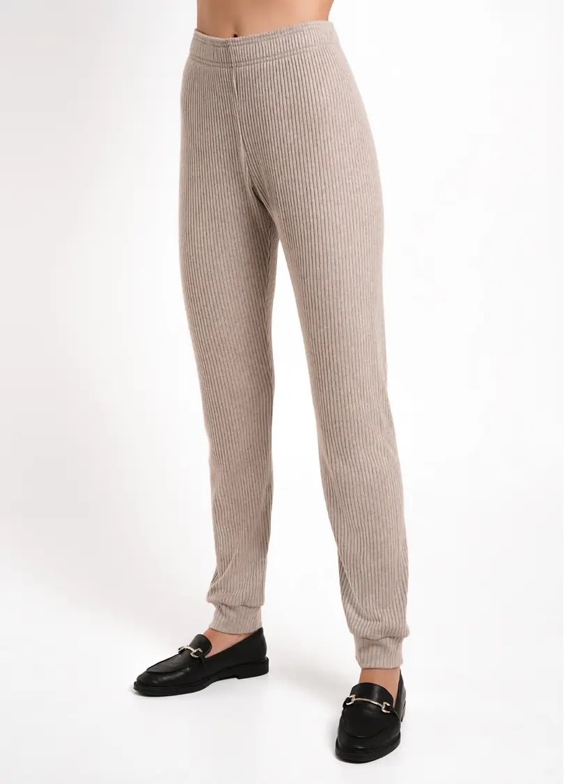 Штани на манжетах рубчик WARMLY TOUCH 4308/150 dark beige (бежевий)