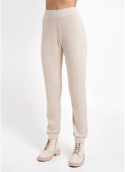 Штани на манжетах рубчик WARMLY TOUCH 4308/150 light beige (бежевий)