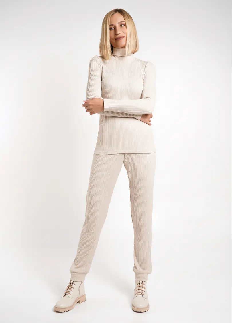 Штани на манжетах рубчик WARMLY TOUCH 4308/150 light beige (бежевий)