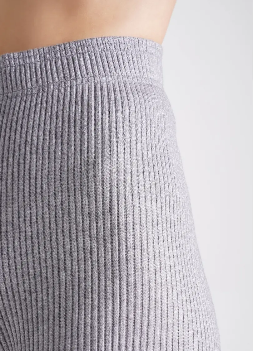 Штани прямі в'язані в рубчик WARMLY TOUCH 4319/150 grey (сірий)