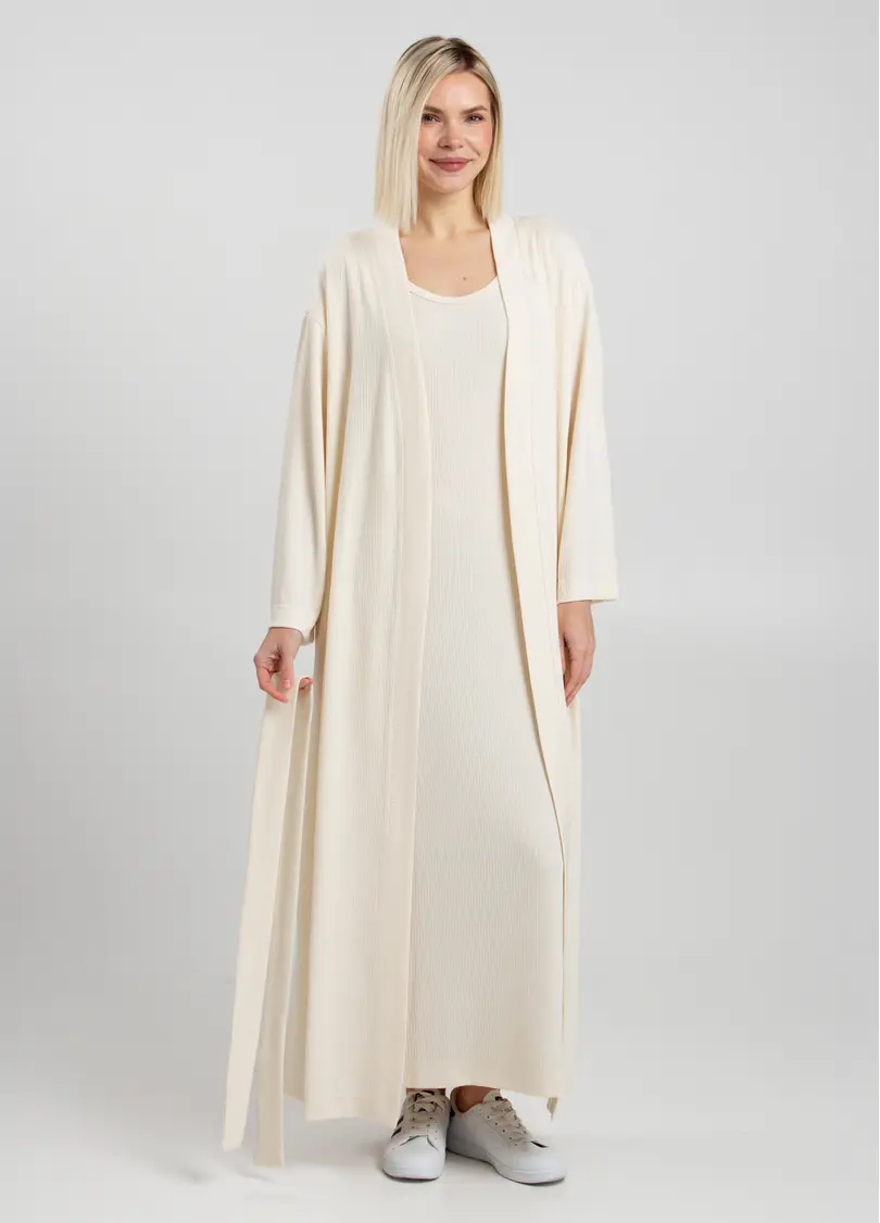 Довгий кардиган ESSENTIAL MILK 7402/320 light cream (молочний)