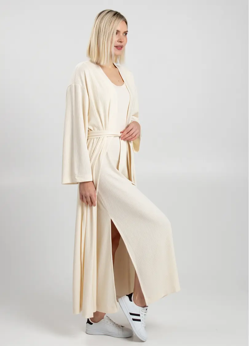 Довгий кардиган ESSENTIAL MILK 7402/320 light cream (молочний)