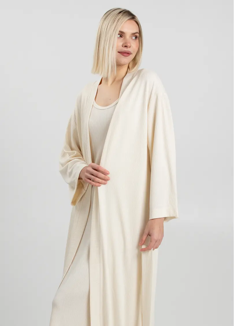 Довгий кардиган ESSENTIAL MILK 7402/320 light cream (молочний)