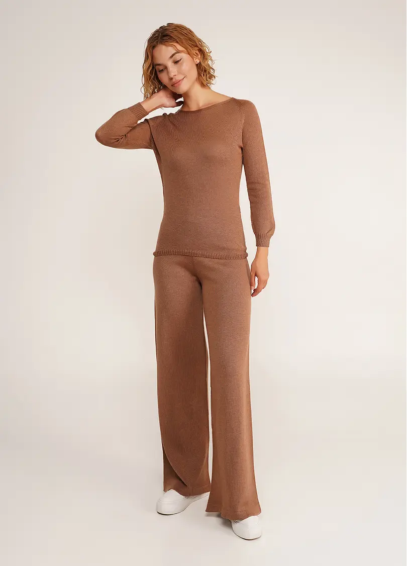 Бавовняний джемпер FREYJA CTN 4419/230 dark brown (коричневий)