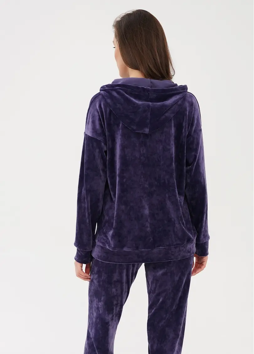 Велюровий худі SOFT WINTER 4404/080 eggplant (фіолетовий)