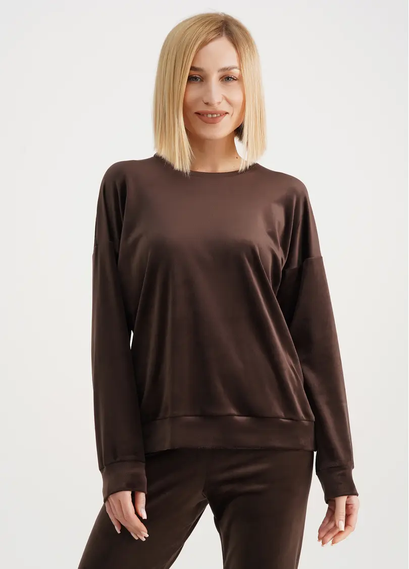 Світшот з велюру SOFT WINTER 4405/080 brown (коричневий)