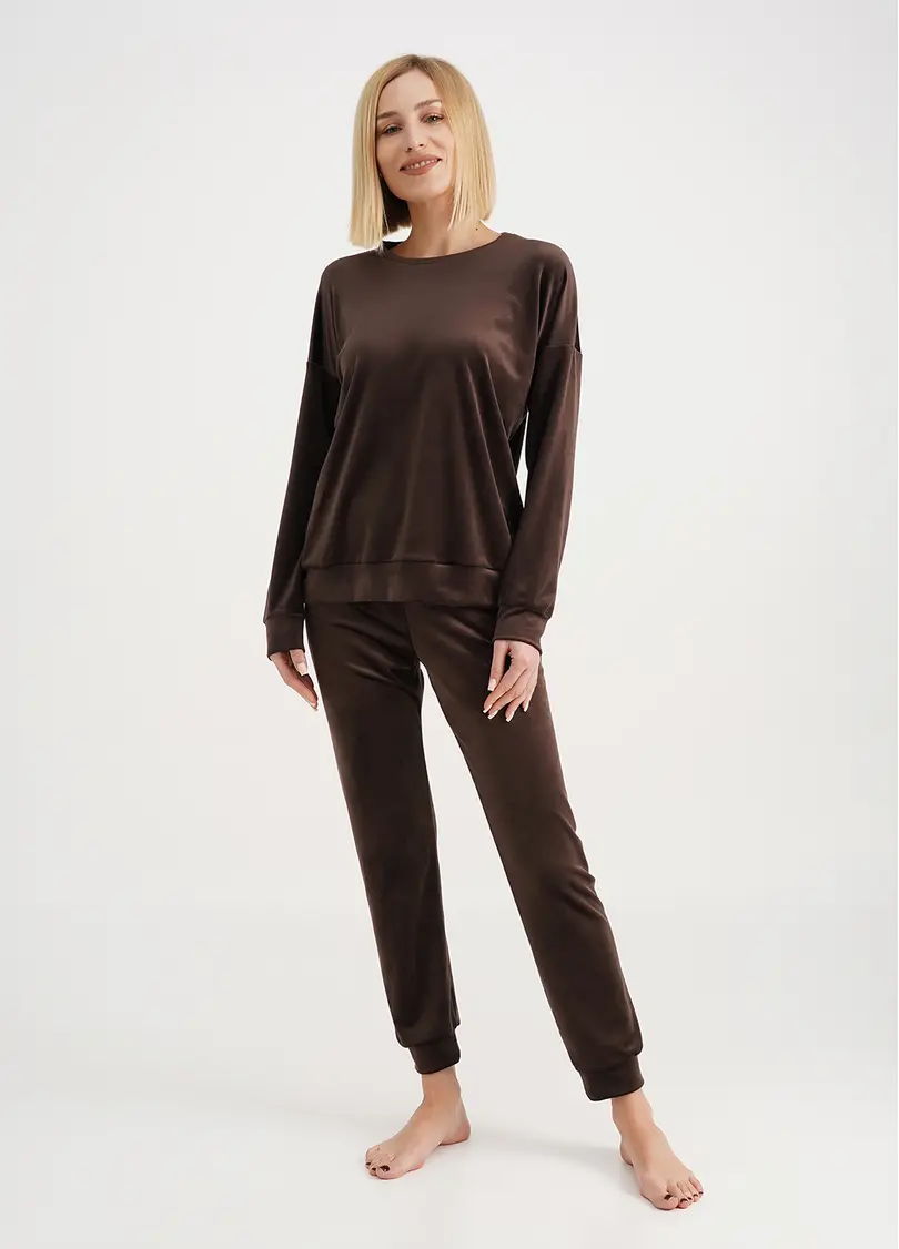 Світшот з велюру SOFT WINTER 4405/080 brown (коричневий)