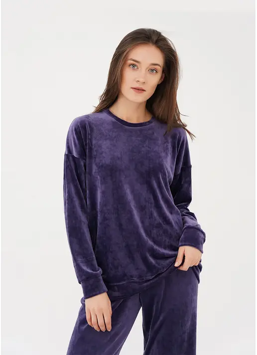 Світшот з велюру SOFT WINTER 4405/080 eggplant (фіолетовий)