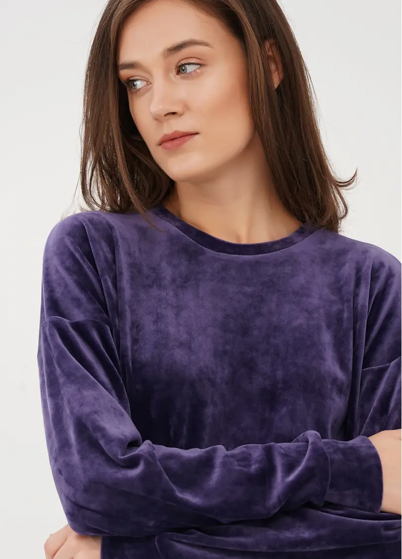 Світшот з велюру SOFT WINTER 4405/080 eggplant (фіолетовий)