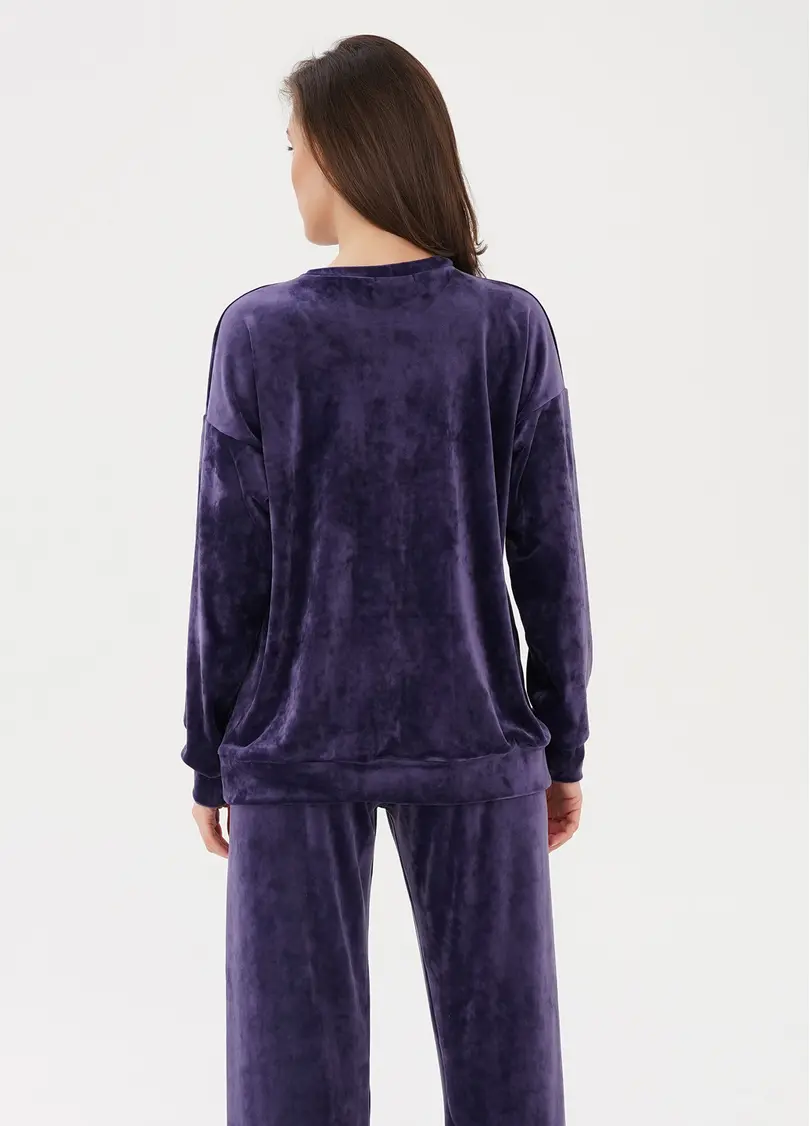 Світшот з велюру SOFT WINTER 4405/080 eggplant (фіолетовий)