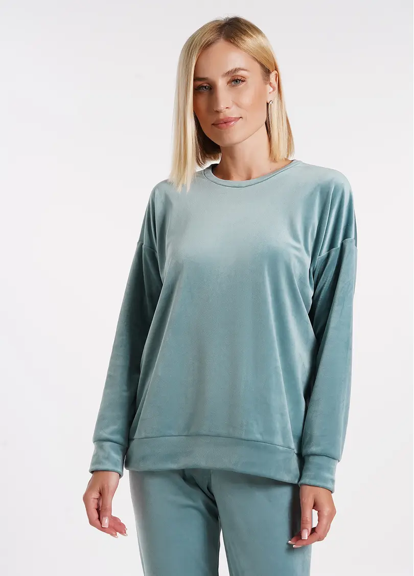 Світшот з велюру SOFT WINTER 4405/080 mint (блакитний)