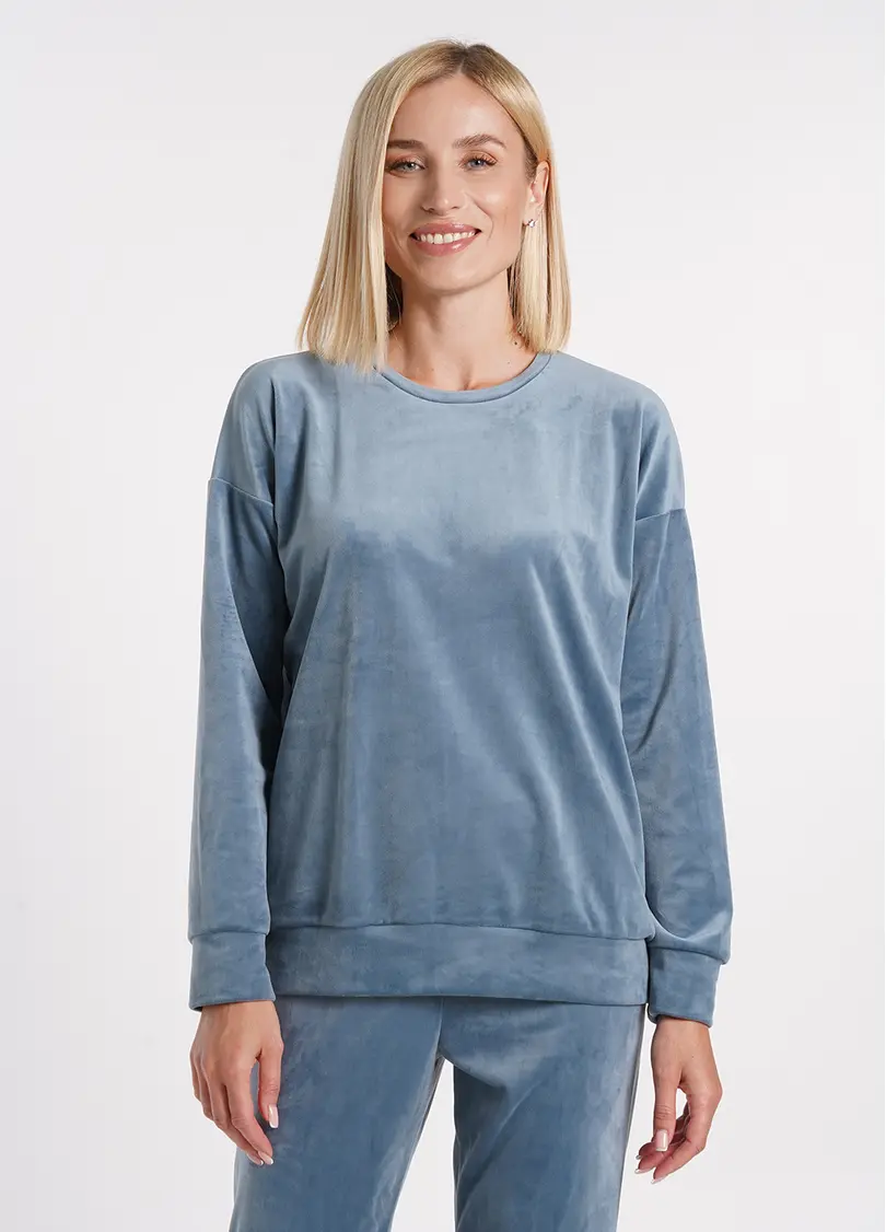 Світшот з велюру SOFT WINTER 4405/080 smoky blue (блакитний)