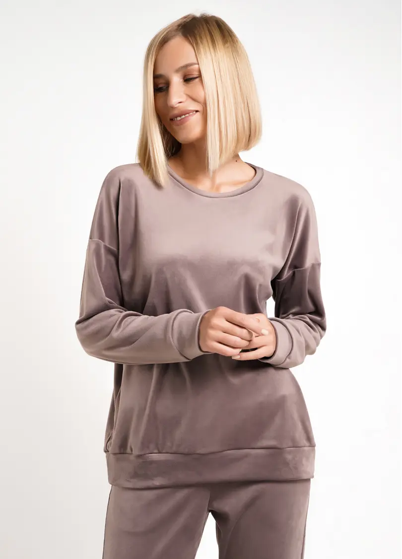Світшот з велюру SOFT WINTER 4405/080 taupe (коричневий)