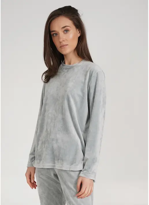 Велюровая кофта лонгслів SOFT WINTER 4406/080 grey (сірий)