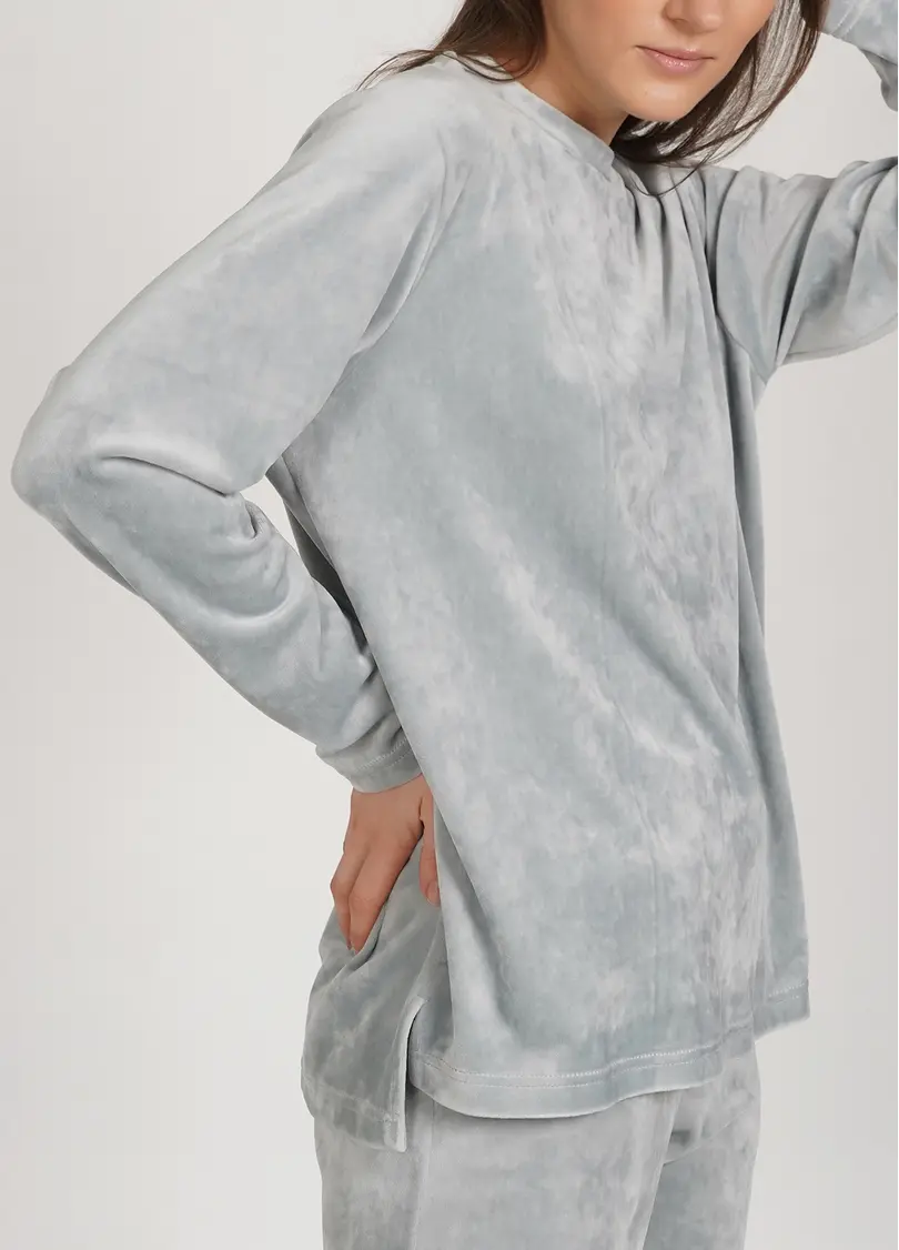 Велюровая кофта лонгслів SOFT WINTER 4406/080 grey (сірий)