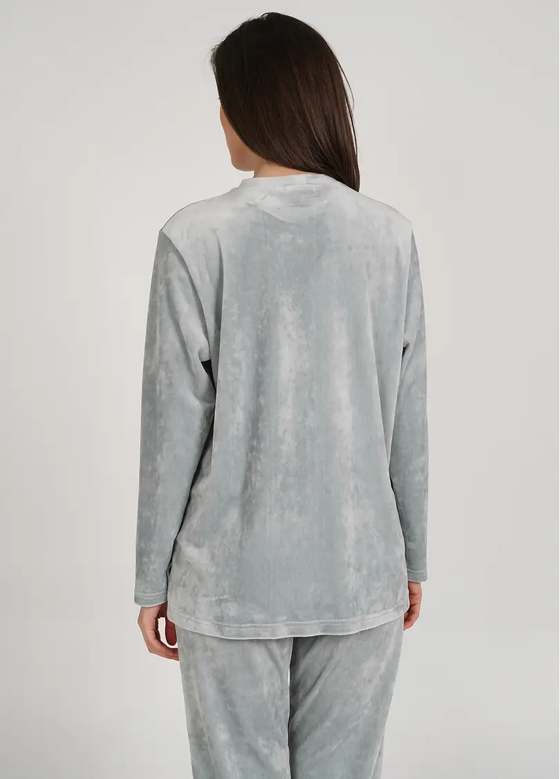 Велюровая кофта лонгслів SOFT WINTER 4406/080 grey (сірий)