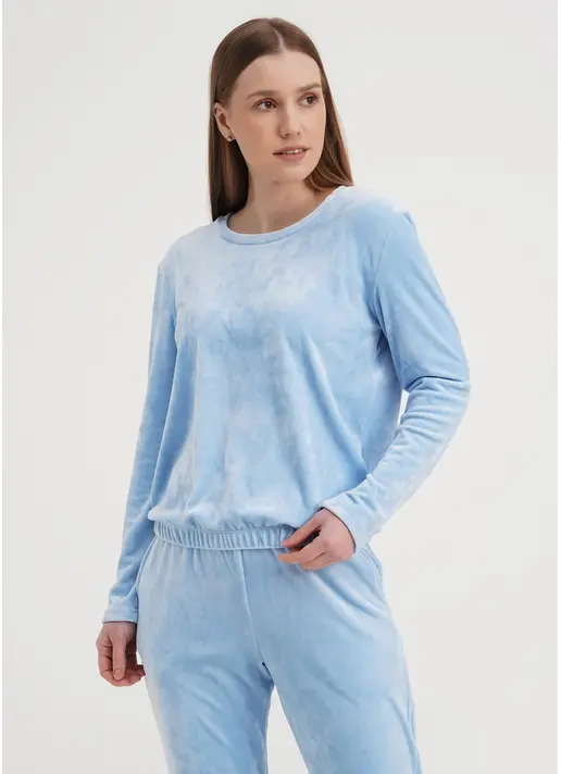 Укорочений світшот велюровий SOFT WINTER 4407/080 blue (блакитний)