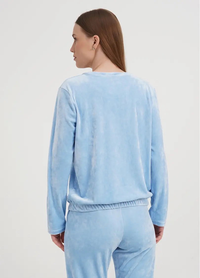 Укорочений світшот велюровий SOFT WINTER 4407/080 blue (блакитний)