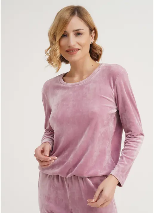 Укорочений світшот велюровий SOFT WINTER 4407/080 pink (рожевий)