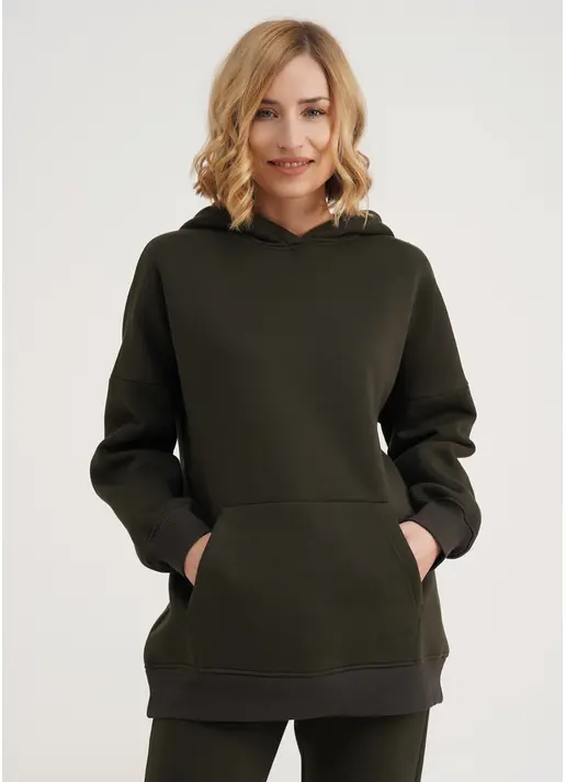 Худі на флісі SPORT STYLE 4414/170 khaki (хакі)
