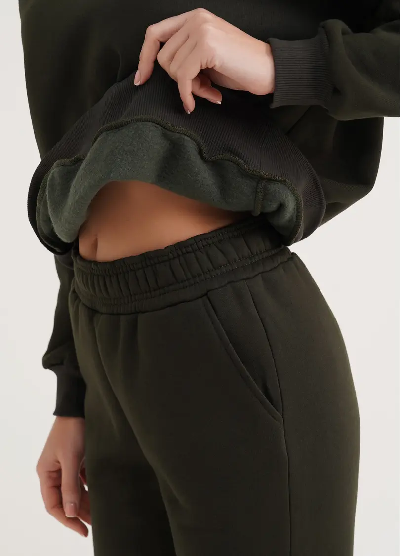 Худі на флісі SPORT STYLE 4414/170 khaki (хакі)