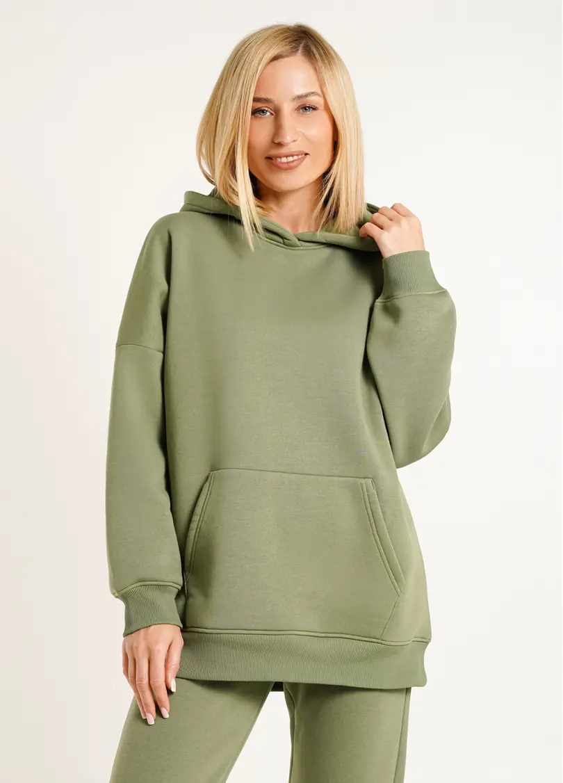 Худі на флісі SPORT STYLE 4414/170 olive (зелений)