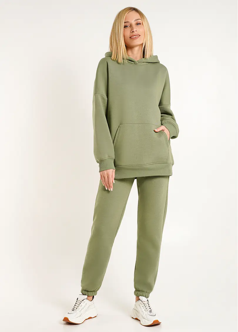 Худі на флісі SPORT STYLE 4414/170 olive (зелений)