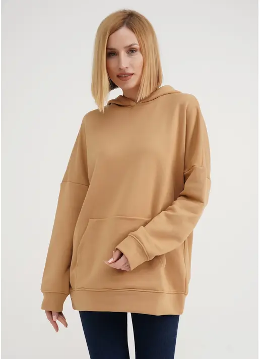 Худі з бавовни STREET STYLE 4414/160 mustard (бежевий)