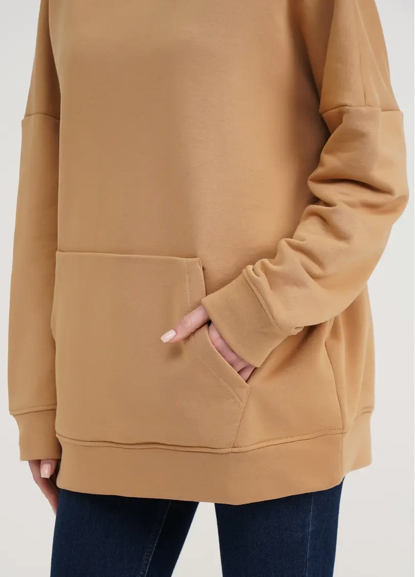 Худі з бавовни STREET STYLE 4414/160 mustard (бежевий)