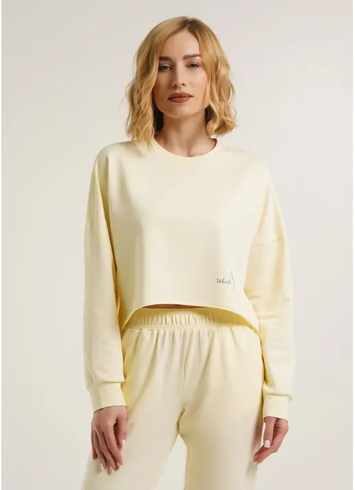 Світшот укорочений з необробленим краєм STREET STYLE 4415/180 milk (жовтий)