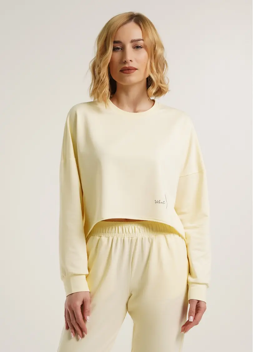 Світшот укорочений з необробленим краєм STREET STYLE 4415/180 milk (жовтий)
