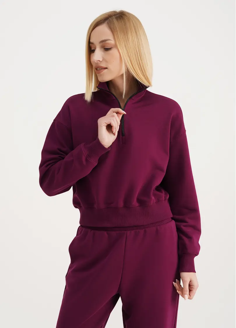 Світшот на блискавці з трьохнитки STREET STYLE 4416/160 magenta purple (фіолетовий)