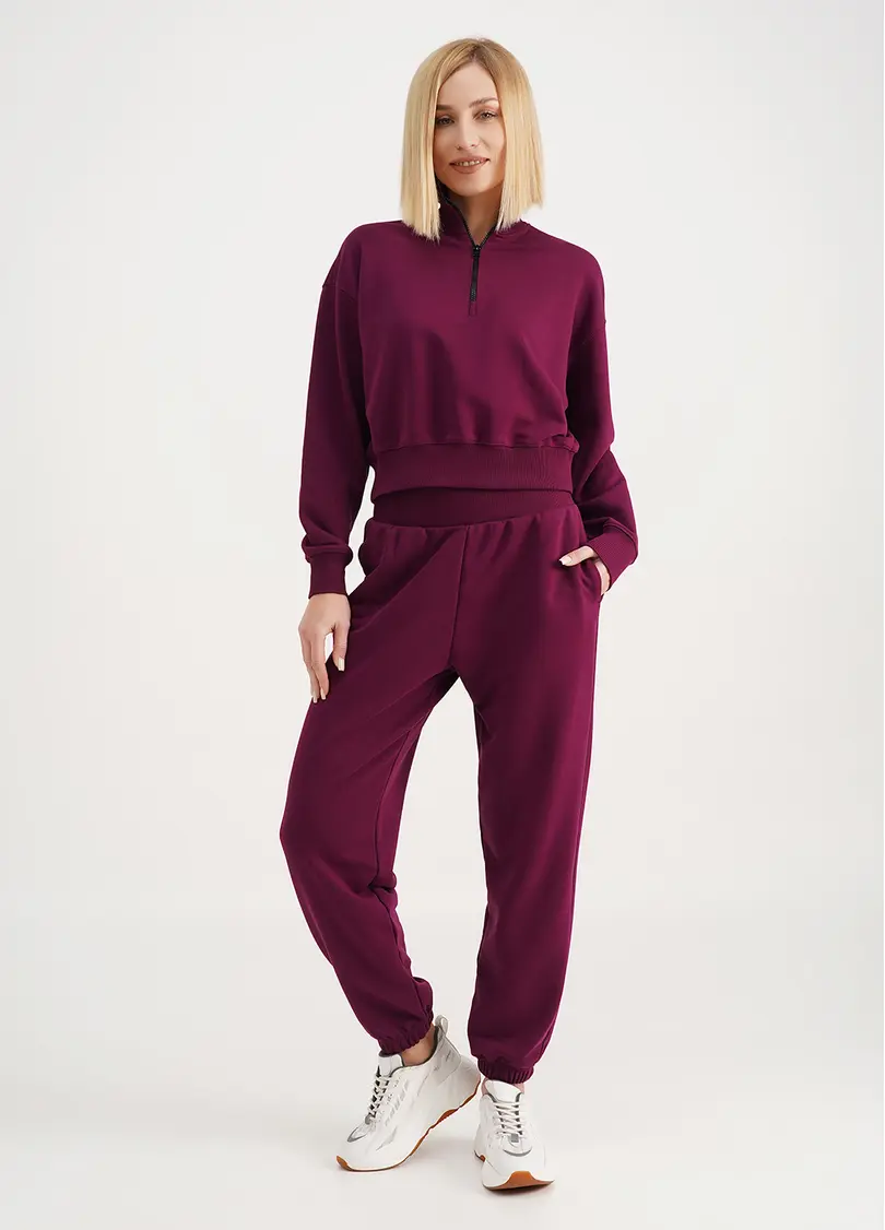 Світшот на блискавці з трьохнитки STREET STYLE 4416/160 magenta purple (фіолетовий)