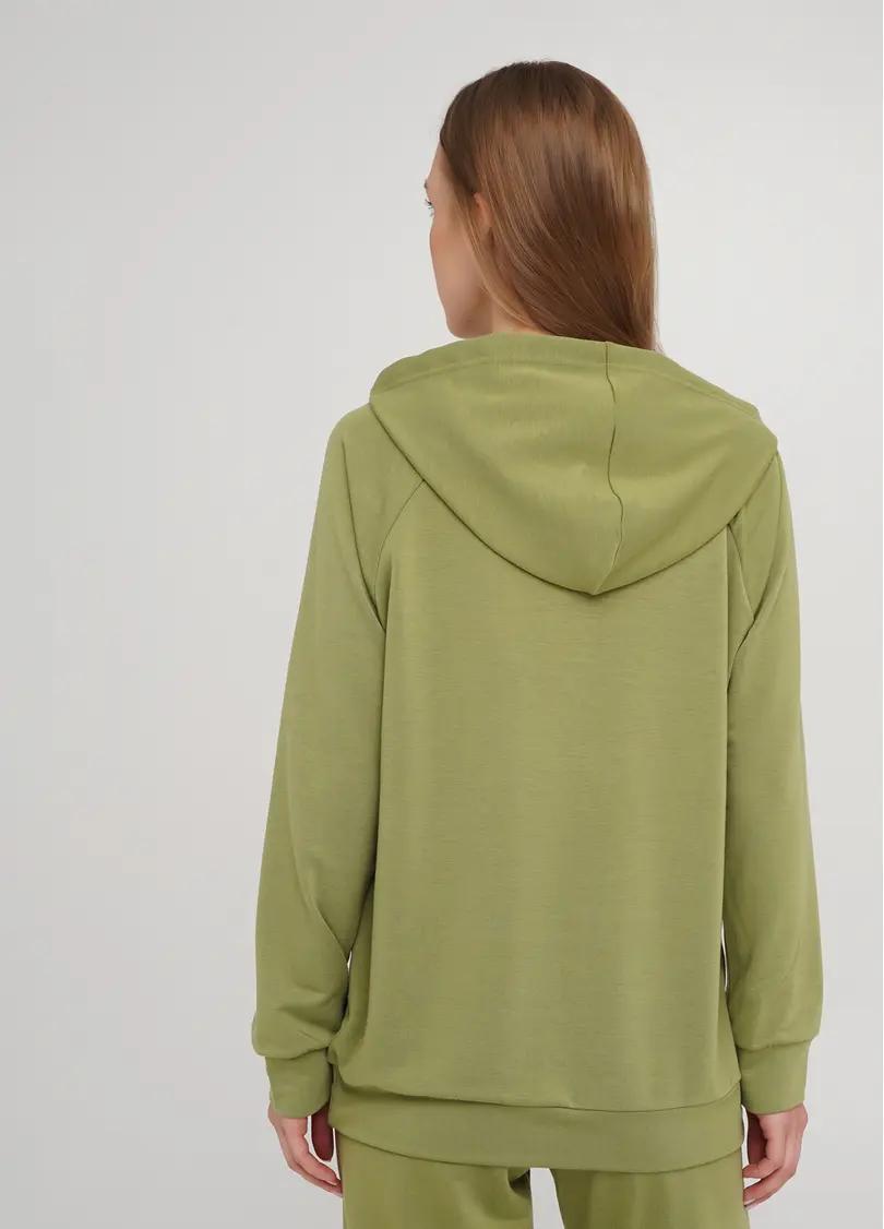 Жіночий спортивний світшот з капюшоном SWEATSHIRT SPORT 4409/010 (хакі)