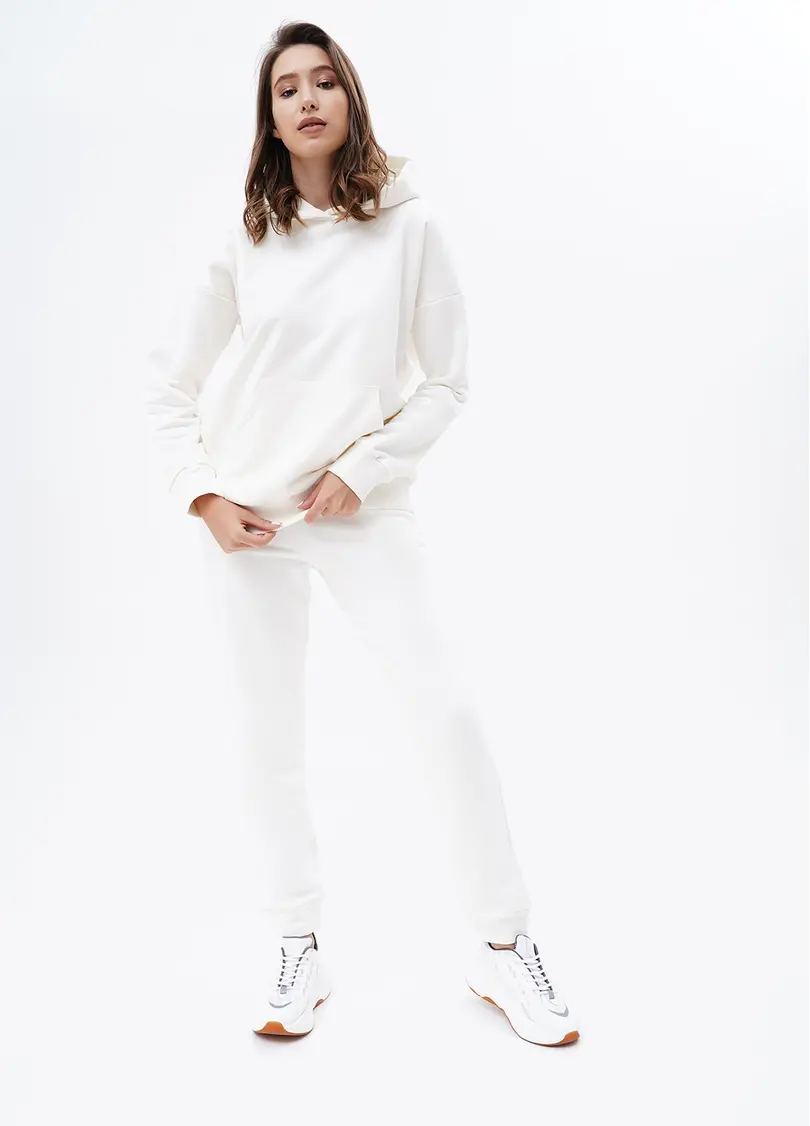 Базове худі з щільної бавовни SWEATSHIRT SPORT 4409/160 milk (білий)
