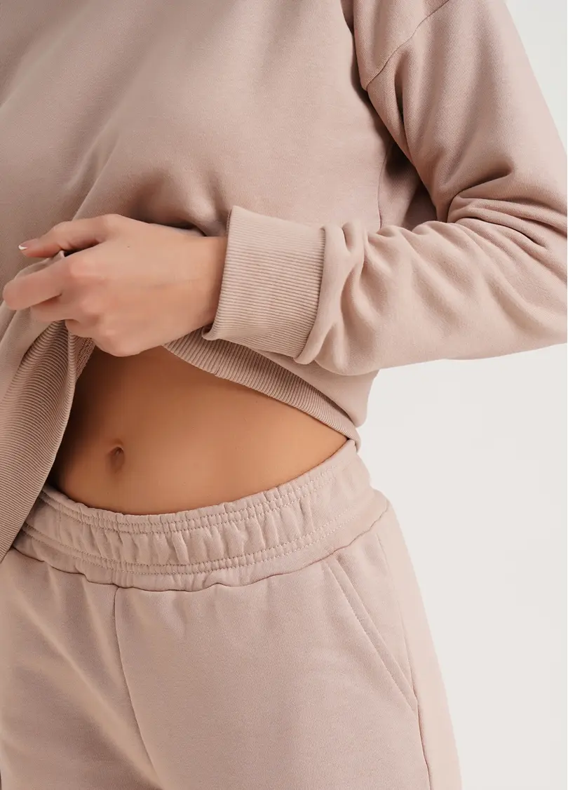 Базове худі з щільної бавовни SWEATSHIRT SPORT 4409/160 mokko (бежевий)