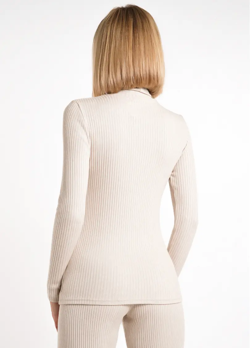 В'язана водолазка в рубчик WARMLY TOUCH 4904/150 light beige (бежевий)