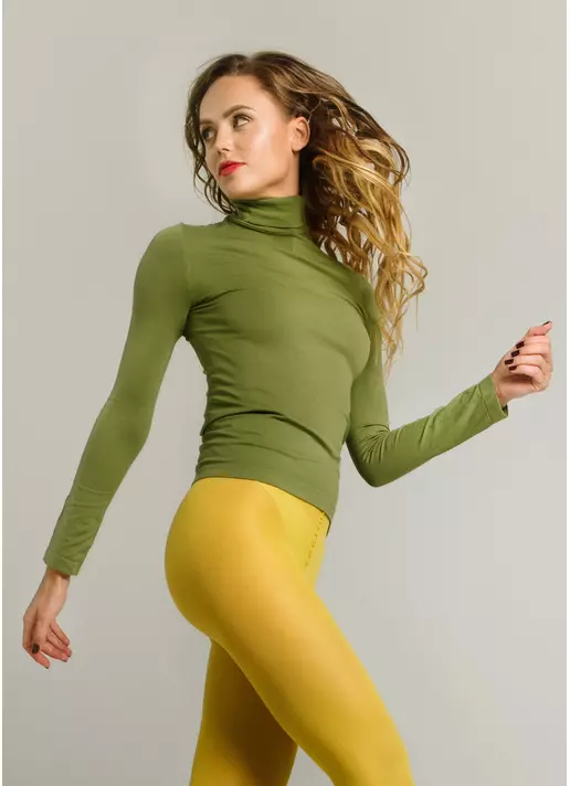Безшовна водолазка з високим коміром DOLCEVITA MANICA LUNGA olive branch (зелений)