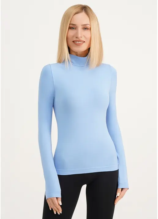 Безшовний лонгслів з низьким коміром LONG SLEEVE NECK lacecap hydrangea (блакитний) Безшовний лонгслів з низьким коміром LONG SLEEVE NECK lacecap hydrangea (блакитний)