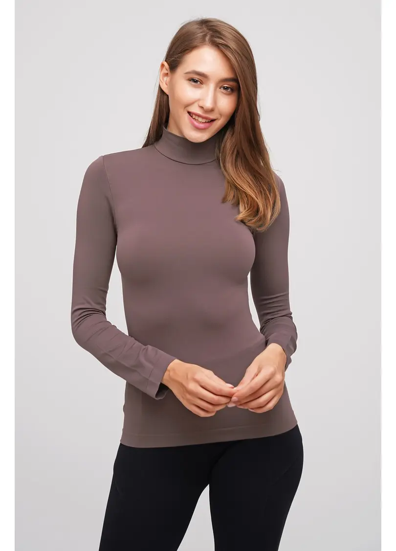 Водолазка з коміром безшовна LUPETTO MANICA LUNGA deep taupe (коричневий)