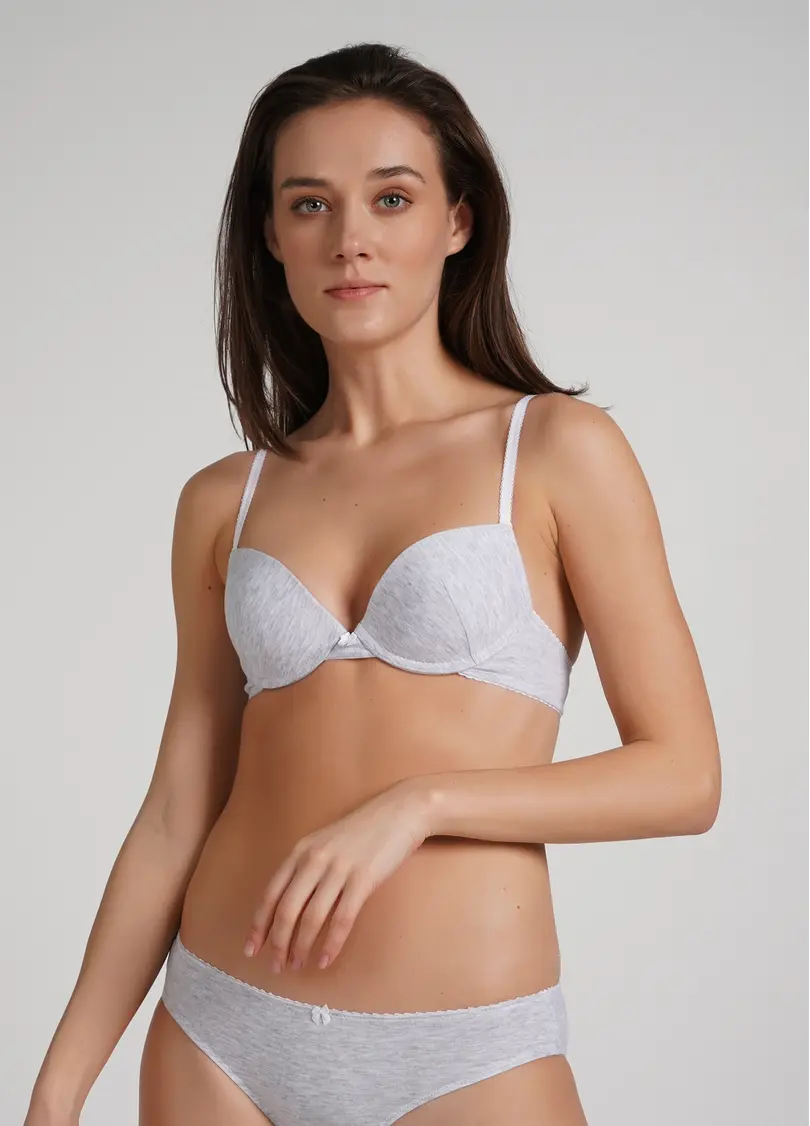 Бюстгальтер з бавовни Basic cotton 1106/60 grey melange (сірий)