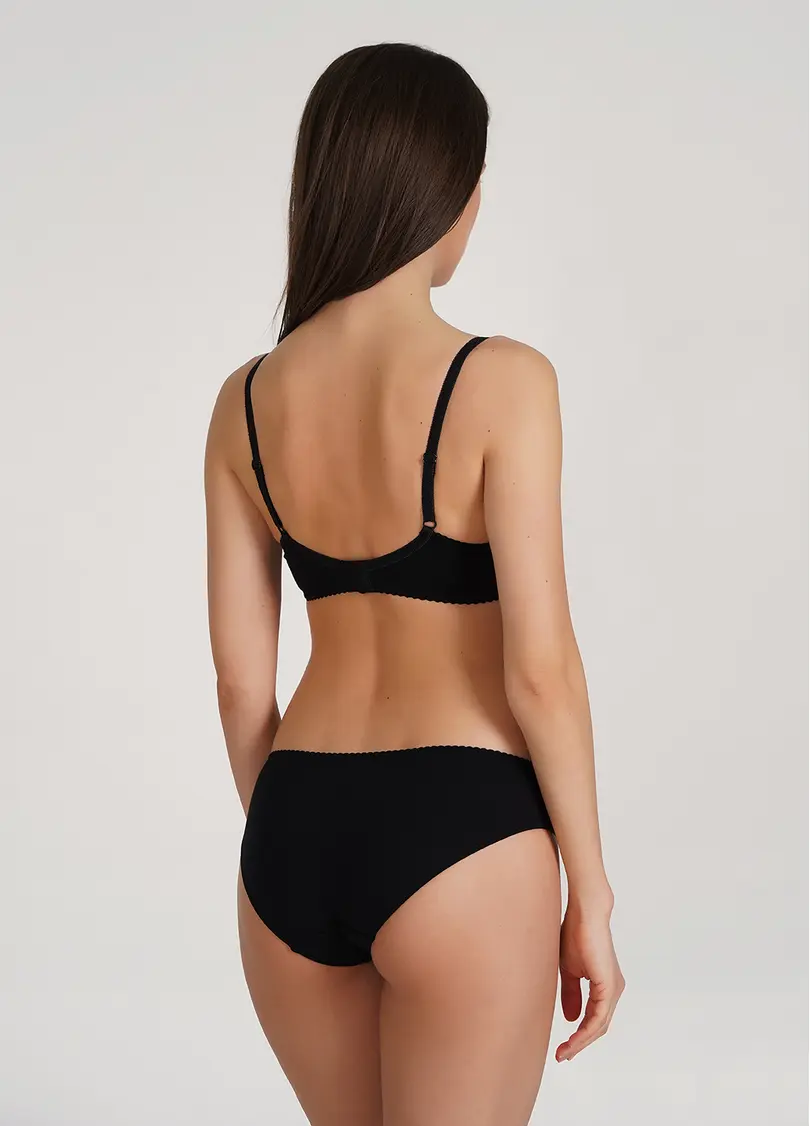 Бюстгальтер Push-up бавовняний з сітчатою вставкою Basic cotton 1106/62 black (чорний)