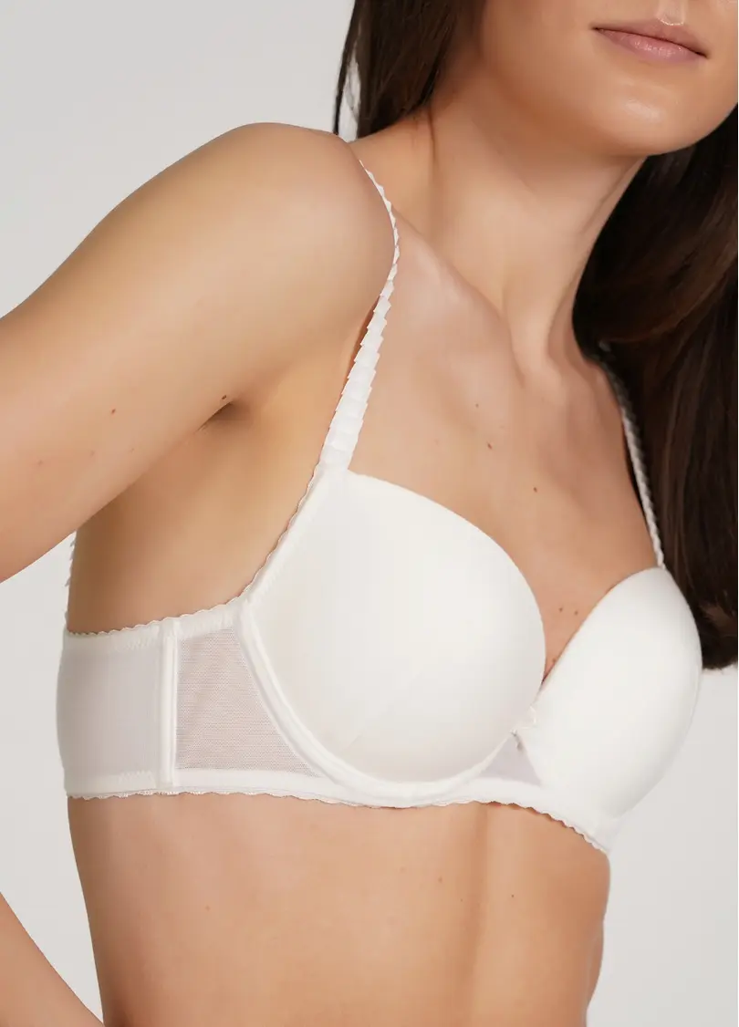 Бюстгальтер Push-up бавовняний з сітчатою вставкою Basic cotton 1106/62 ivory (білий)
